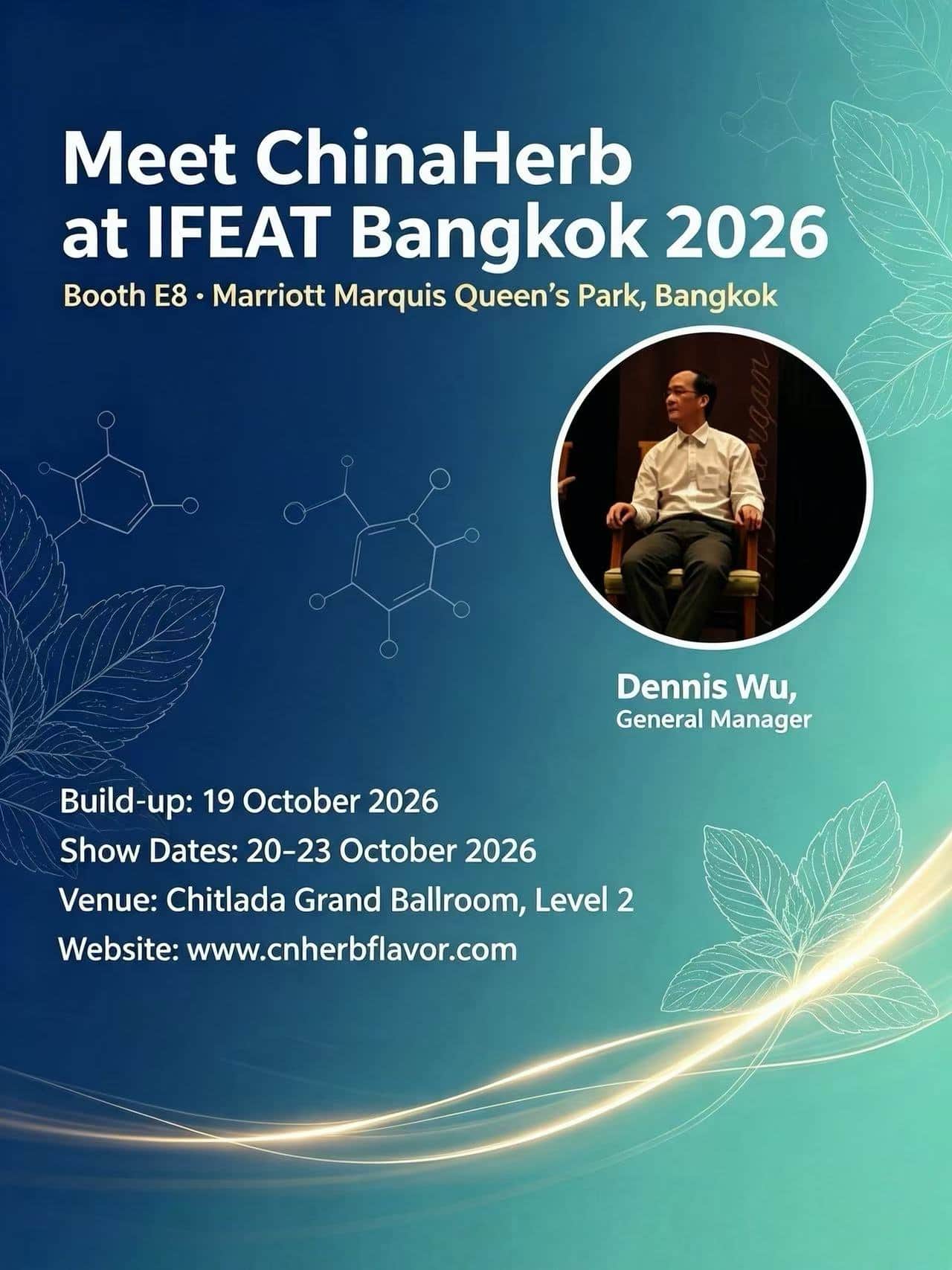 Meet Dennis Wu, New General Manager of ChinaHerb at IFEAT Bangkok 2026 