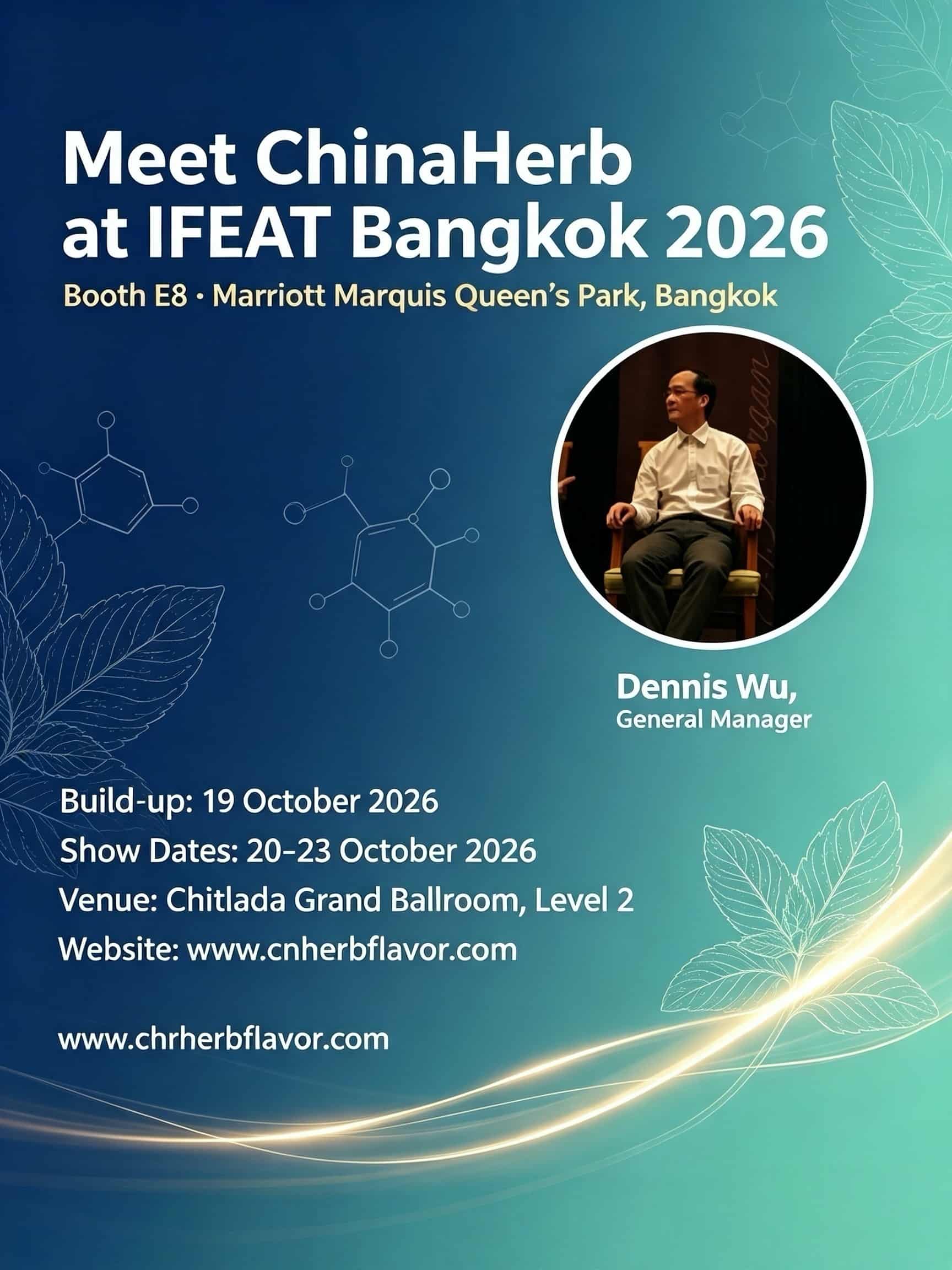 Meet Dennis Wu, New General Manager of ChinaHerb at IFEAT Bangkok 2026 